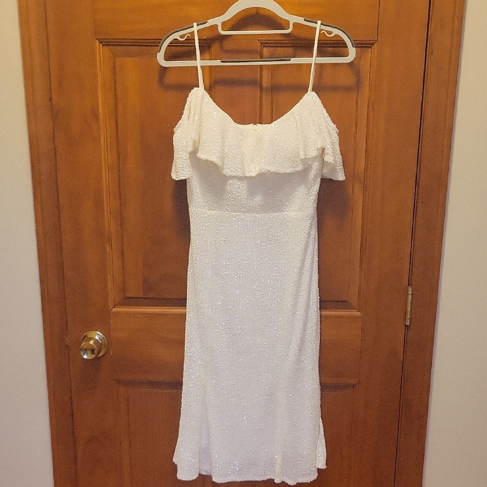 Dalia MacPhee Short White Off-Shoulder Dress